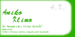 aniko klimo business card